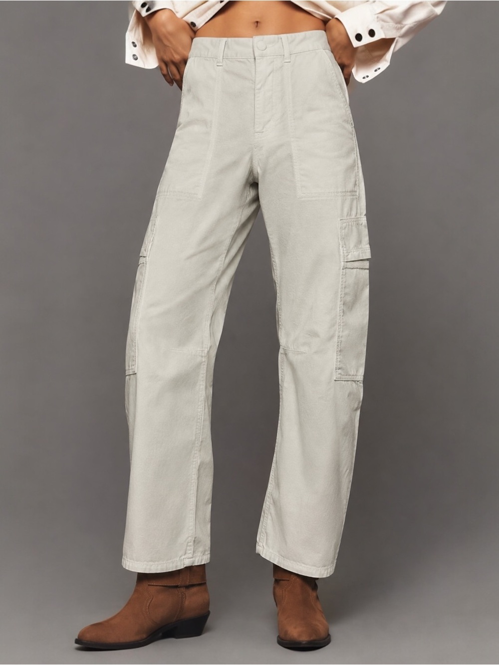 Anthropologie Citizens of Humanity Marcelle Cotton Cargo Wide Barrel Leg Pants